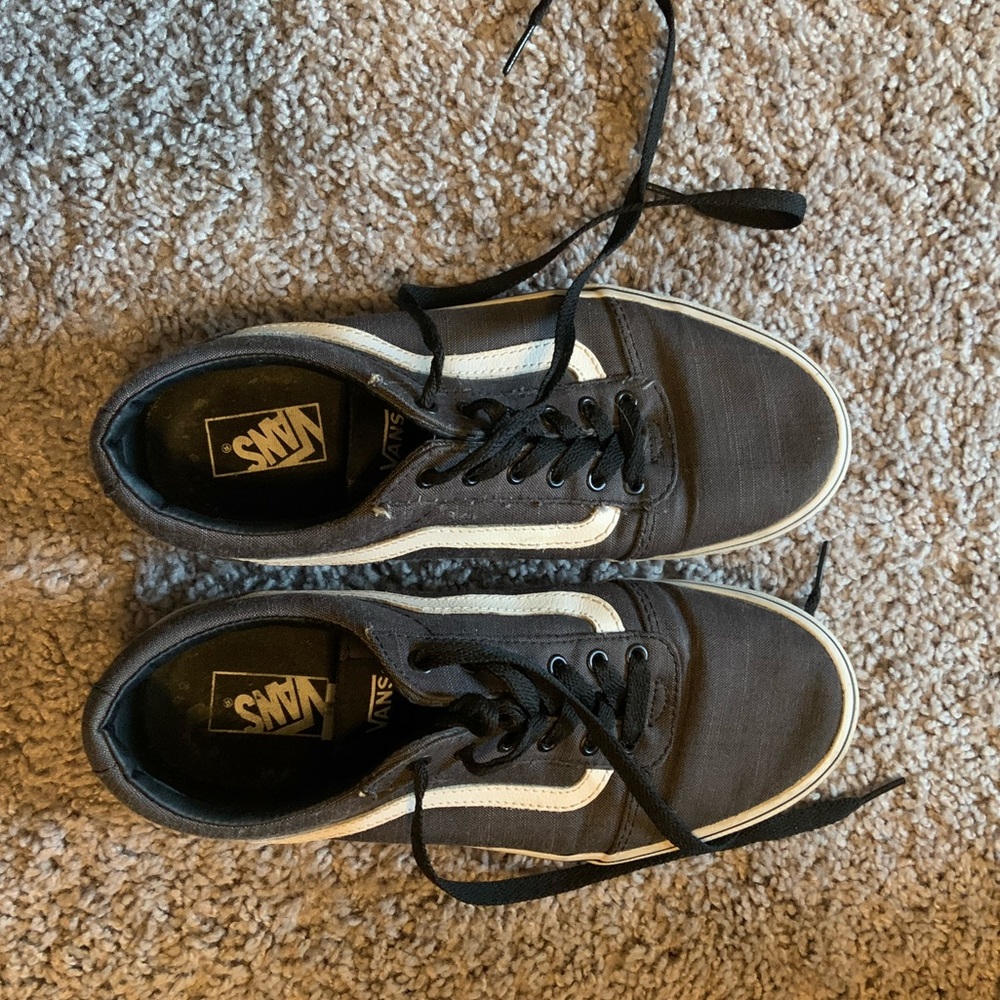 Gray and white Vans: youth size 5